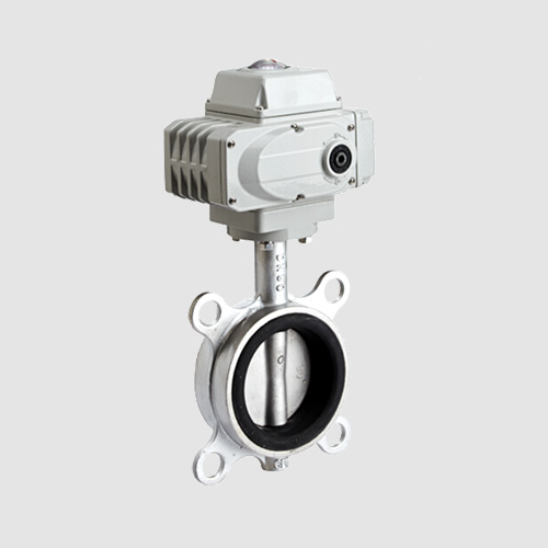Electric rubber-lined wafer butterfly valve