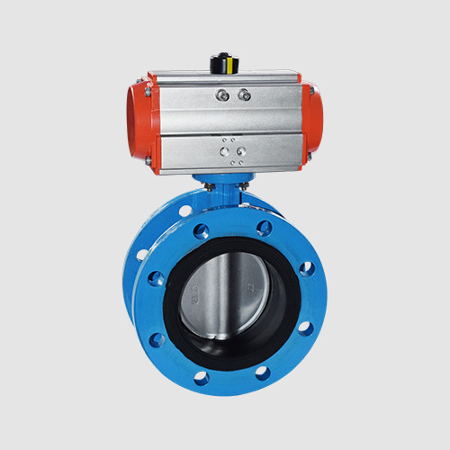 Pneumatic rubber-lined flanged butterfly valve
