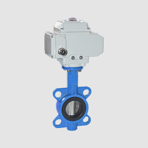 Electric rubber-lined wafer butterfly valve